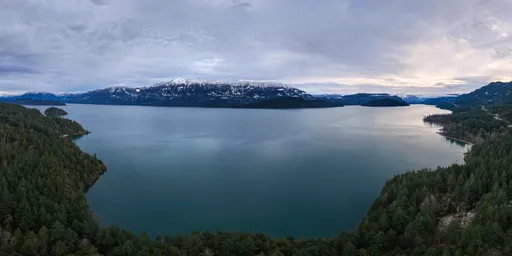 Overcast Sky Mountain Lake