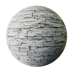 High-resolution 4k PBR texture of a stone brick wall for 3D rendering in Blender, with detailed displacement and bump mapping.
