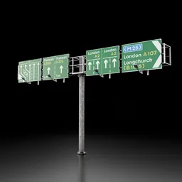 Overhead Highway Sign
