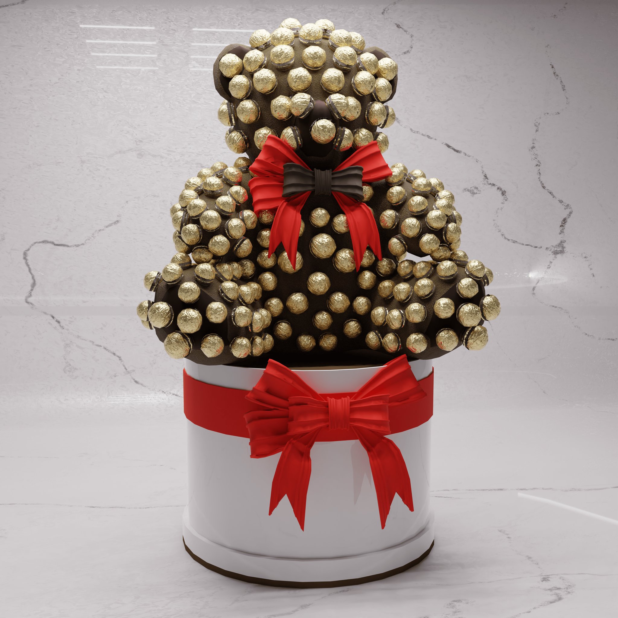 Choclate Bear Gift | 3D Decoration Set models | BlenderKit