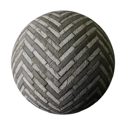 Tudor Herringbone Black And White Brickwork