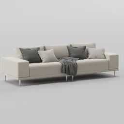 Cotton 4-seater sofa