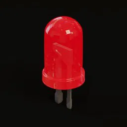 Detailed 3D model of a red LED light for Blender rendering, perfect for industrial design projects.