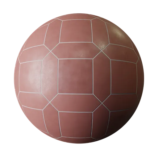 High-resolution glossy terracotta PBR material for 3D modeling in Blender, ideal for Tuscan-style architecture visualization.