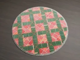 Detailed circular 3D rug model showcasing intricate patterns, optimal for Blender renderings.