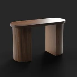 "Discover a sleek and modern table design crafted in Blender 3D. This 3D model showcases a wooden table with a curved top, refined details, and sleek legs. Ideal for enhancing your Blender projects, this photorealistic table offers a perfect blend of style and simplicity."