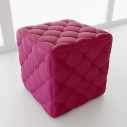 Quilted cube pouf
