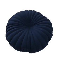 Blue velvet button cushion B