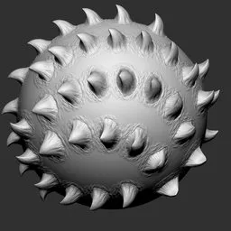 3D sculpting brush creating curved spikes, ideal for detailed creature and monster models in Blender.