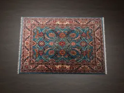 Detailed 3D model of a Persian carpet with intricate patterns, optimized for Blender rendering.