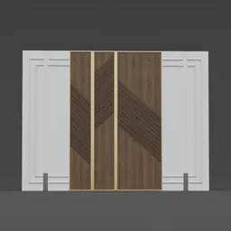 Geometric Chevron Walnut Wall Panel