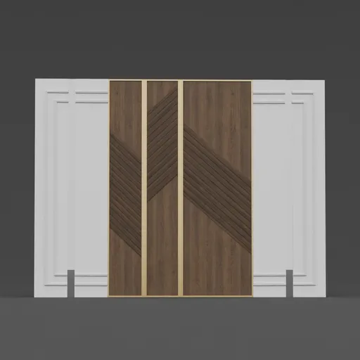 Geometric Chevron Walnut Wall Panel