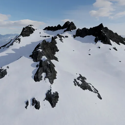 Snow Covered Rugged Mountain