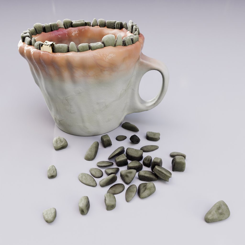 Cup Of Teeth | FREE Food / Drinks models | BlenderKit