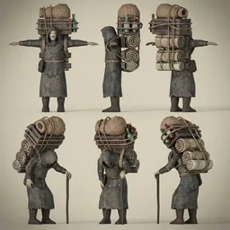 Stylized Low Poly Merchant Character