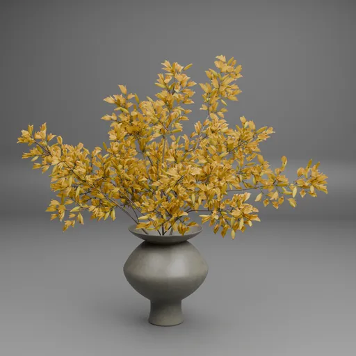 Yellow Flower Vase Decor