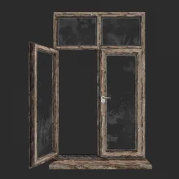 Dirty wood planks window