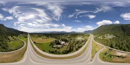 Aerial Highway Mountain Landscape Day