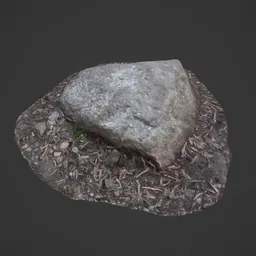 Low Poly Ground Rock Photoscan