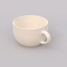 Realistic 3D porcelain mug model, Blender render, simple elegant design, 500ml capacity.