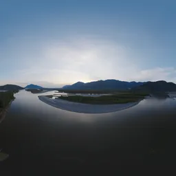 Aerial Twilight over River