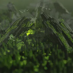 A Futuristic Forest Landscape