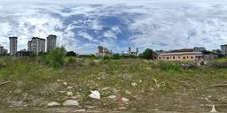 Bluesky Cloud Grass Old Building