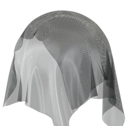 Semi-transparent black mesh fabric PBR material for 3D Blender use, ideal for creating realistic screens or apparel textures.