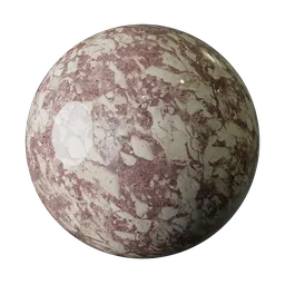 Glossy Burgundy and Cream Marble