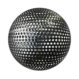 Shiny round grating PBR material texture for 3D tech Blender modeling