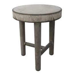 Realistic Blender 3D model of a modern stool with detailed textures suitable for virtual interior design.