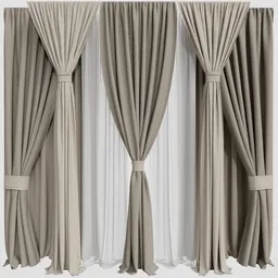 GD Silk and Cotton Curtain Set