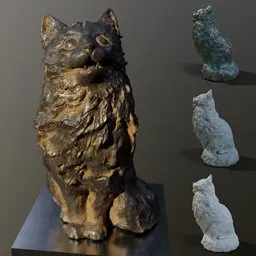 Surprised Kitty Sculpture