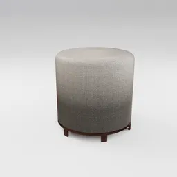 3D-rendered fabric stool model with subtle texture, ideal for Blender interior design scenes.