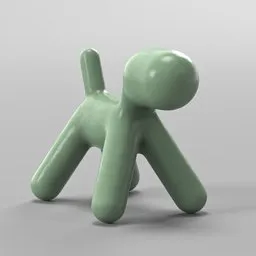 3D minimalist animal model in pale green, suitable for Blender rendering with optimized mesh.