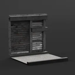 Detailed 3D model of a textured wall panel for Blender with PBR materials for realistic renders.