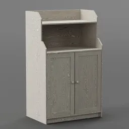 Detailed 3D rendering of a classic-style cabinet model with intricate textures optimized for Blender.
