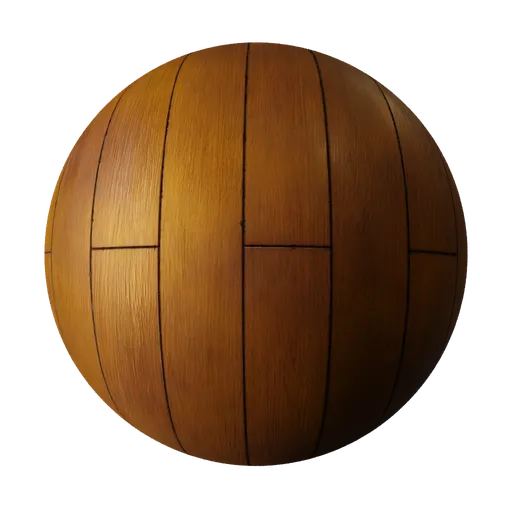 2K PBR texture of a warm Golden Oak wood floor with natural grain details, dirt AO, and subtle displacement for 3D modeling in Blender.
