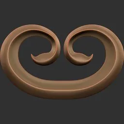 3D sculpting brush imprint with symmetrical ornamental design for Blender sculpting toolkit.