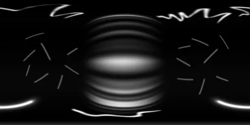 Sleek black and white HDR texture for scene lighting with metallic shades and subtle reflections.