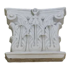 Intricate 3D modeled exterior pillar top with detailed carvings, optimized for Blender rendering.