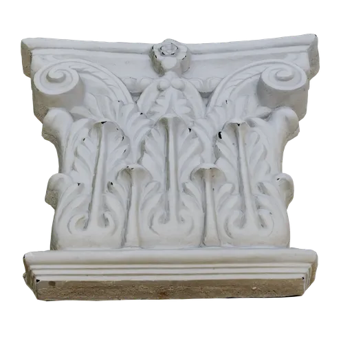 Intricate 3D modeled exterior pillar top with detailed carvings, optimized for Blender rendering.