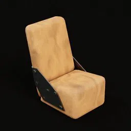 High-quality 3D model of a textured stylized chair designed for Blender, showcasing procedural and baked textures.
