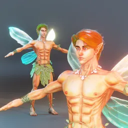 Little Male Fairy Character - Semi Realistic - Rigged (Auto-Rig Pro)