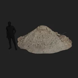 "3D model of a pile of rubble and stones found during city reconstruction, designed in Blender 3D. This agriculture category model features high resolution textures and a realistic portrayal of erosion and visual studio lighting. Perfect for architectural and urban design projects."