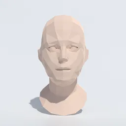 Low Poly Woman Head Base Mesh