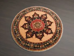 Intricately patterned circular Persian rug 3D model, optimized for Blender, ideal for interior visualization.