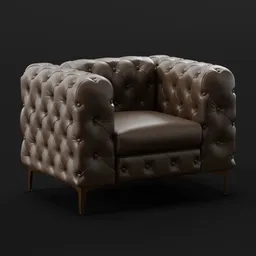 Chesterfield Armchair – Dark Brown