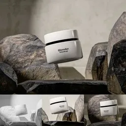 Floating Beauty Jar 3D Mockup Scene