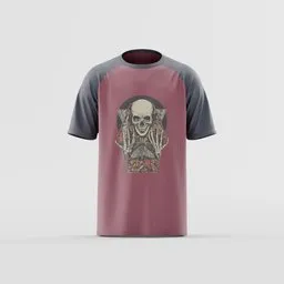 Skull and Moth Raglan T-Shirt